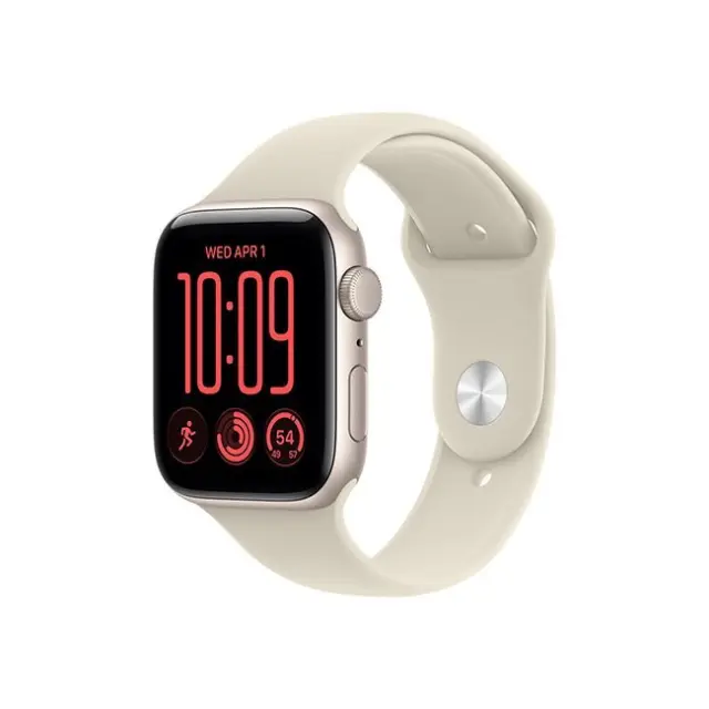 Apple Watch SE 3 GPS 44mm Starlight Aluminium Case with Sand Sport Band M/L (MJL54MP/A) 2