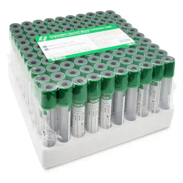Vacutainer Ηπαρίνης Λιθίου 4 ml – Πράσινο Πώμα, Serix (100 τεμ.) 2