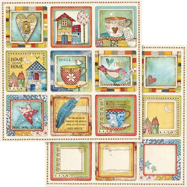 Χαρτί Scrapbooking Stamperia Διπλής Όψης - Patchwork & Σουβέρ - 31x30cm