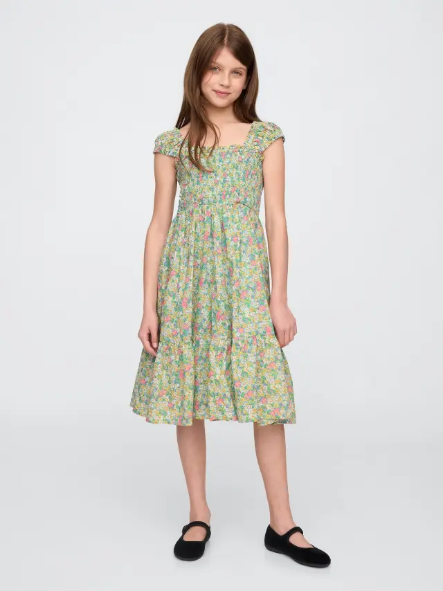 Παιδικό Cap-Sleeve Midi Φόρεμα Multi floral - XS