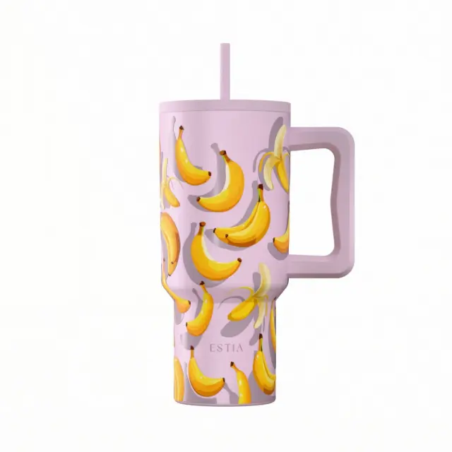 Estia Θερμός Straw Tumbler Xl Save The Aegean 900Ml Banana Mood