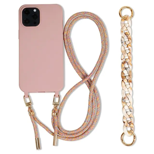 Θήκη με Κορδόνι Λαιμού για iPhone 15 Pro Max-Pink Sand OEM
