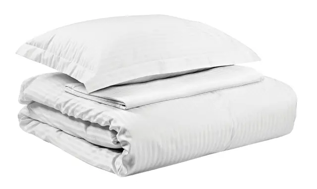 Beauty Home Μαξιλαροθήκη ξενοδοχείου Ribbon Art Ε1230 230TC Satin Stripe Percal Pennie 70%Cot-30%Pol 53x73 Λευκό 2