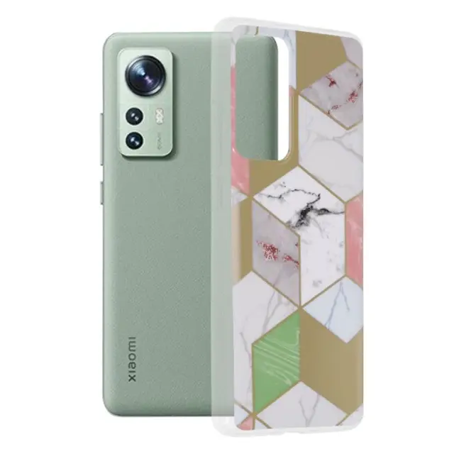 Techsuit® Marble Series Back Cover Προστατευτική Θήκη για Xiaomi 12 Pro- Purple Hex