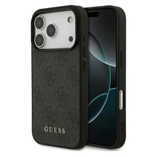 Θήκη PU Guess Apple iPhone 18 Pro/ 17 Pro Hardcase Classic Logo 4G Μαύρο N68995