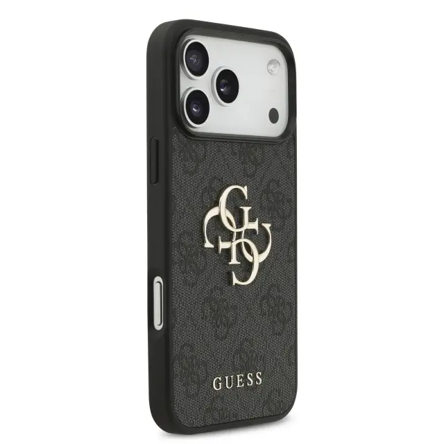 Guess PU 4G Metal Logo Strap Case for iPhone 17 Pro Max Black 3