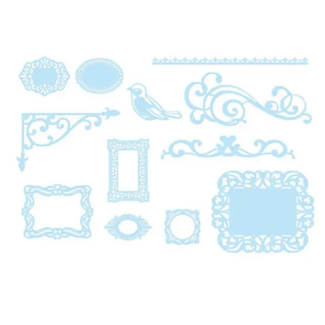 Κομμένα Σχέδια για Scrapbooking - Light Blue - 12τεμ