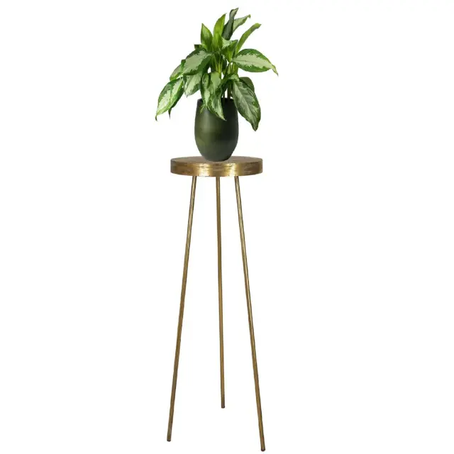 Τραπεζάκι Χρυσό Μέταλλο 42.5x42.5x98cm 3