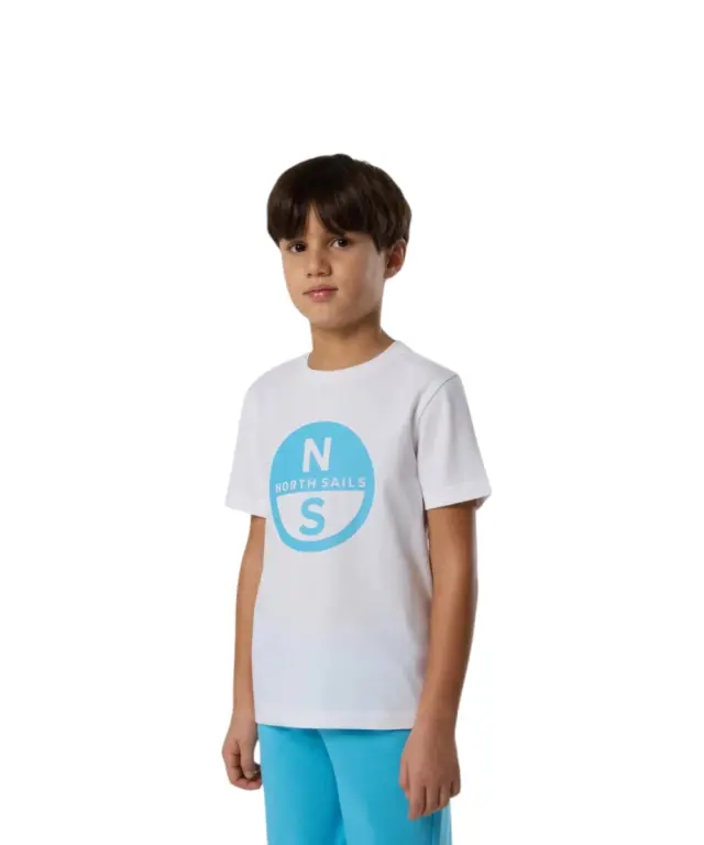 North Sails - Παιδικό Κοντομάνικο Μπλουζάκι T-Shirt Maxi Logo 795225-000-0101 Λευκό 2
