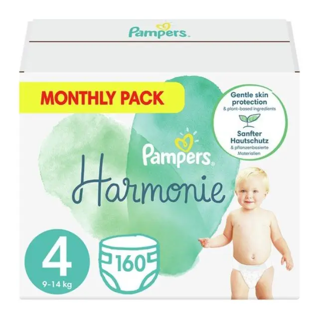 Πάνες Pampers Harmonie Monthly Pack Νο4 (9-14kg) 160τμχ