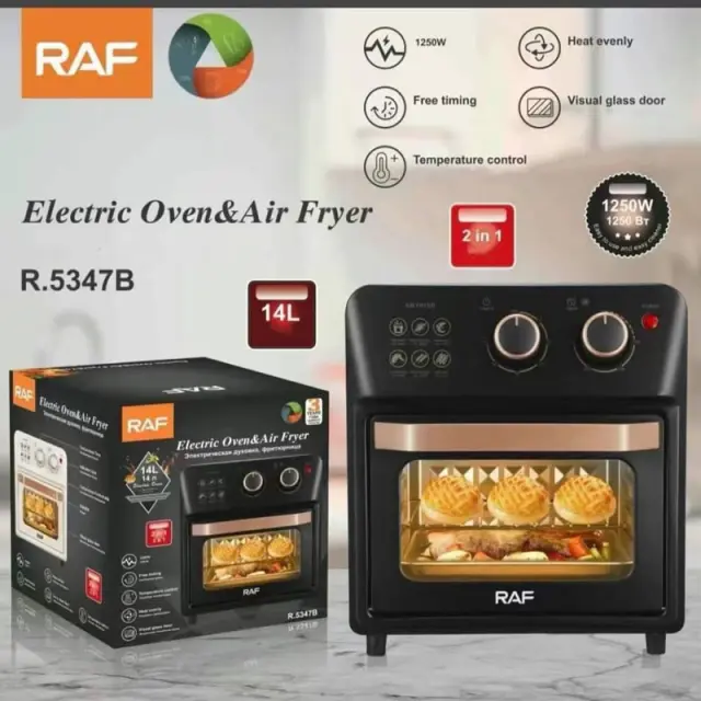 Raf Ηλεκτρικός Φούρνος & Φριτέζα Αέρος με Αποσπώμενο Κάδο 12lt 1250W R.5347B - Electric Oven & Air Fryer 97039 3