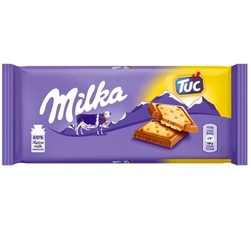 Milka Σοκολάτα Γάλακτος Tuc 87gr Συσκ. 18 τμχ