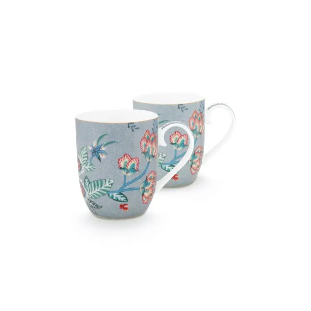 Pip Studio Σετ 2 Κούπες 145ml / Set 2 Mugs in a Gift Box: Flower Festival (2 χρώματα) - Μπλε
