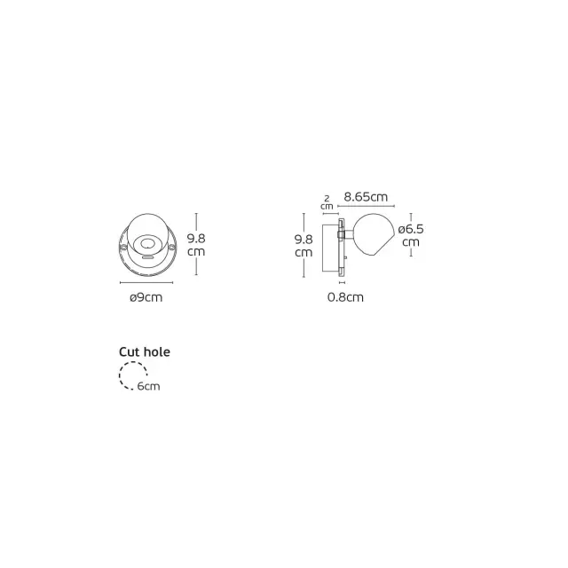 Aira 04575/WA/B/W Απλίκα τοίχου χωνευτή led μαύρη Μαύρο 3