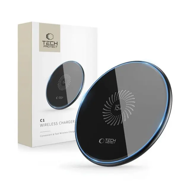 Tech-Protect Ασύρματός Φορτιστής QI15W-C1 15W Black