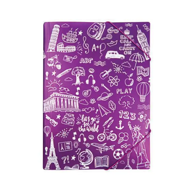 Typotrust Φάκελος PP Λάστιχο 25×35 Doodle Μωβ (FP16700-08)