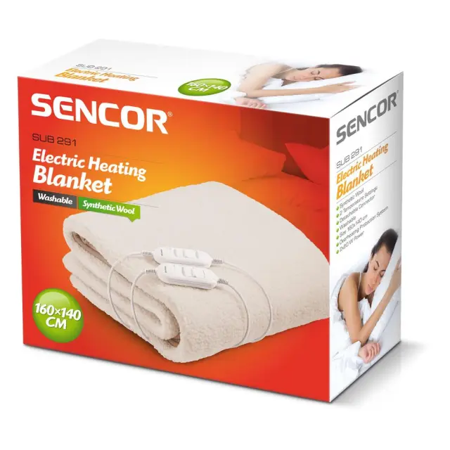 Ηλεκτρική Κουβέρτα (Υπόστρωμα) Sencor SUB 291 Διπλή 120W Λευκή 2