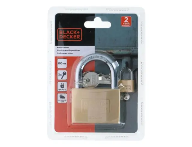 Λουκέτο ασφαλείας Πέταλο Black+Decker με 3 κλειδιά - 60mm 8301100000000000 3