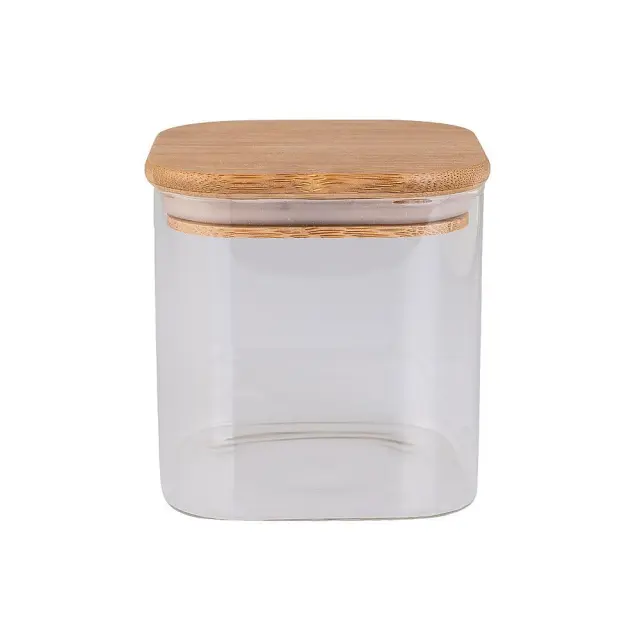 Δοχείο Αποθήκευσης Essentials Γυάλινο Με Καπάκι 550ml Bamboo Estia 01-12922