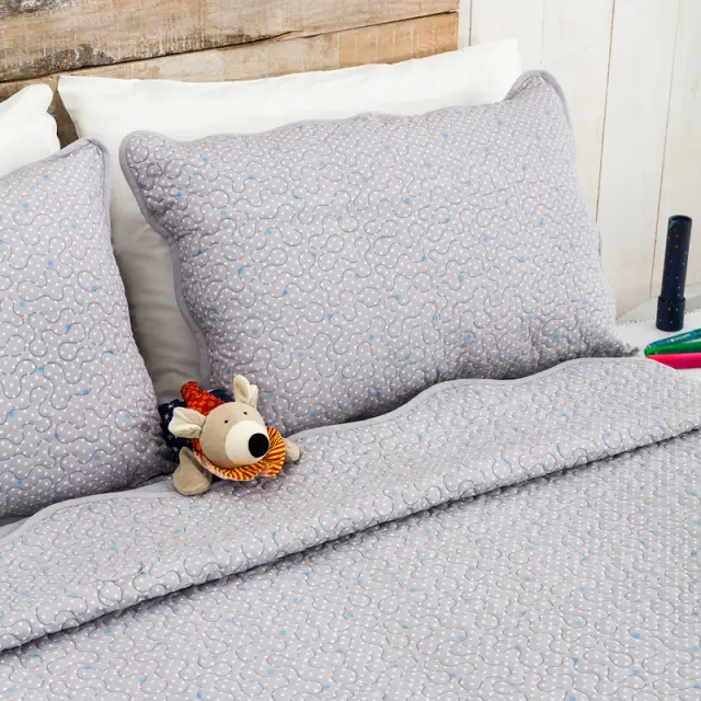 Σετ Κουβρλί 220Χ240cm + 2 μαξ/θήκες GOFIS HOME Pindot Γκρι 526A/14 2