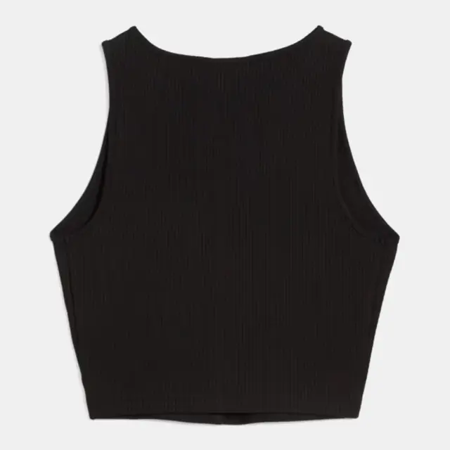 Puma Wardrobe Essential Ribbed Crop Top Women Γυναικεία Μπλούζα Cotton/Polyester/Elastane Tight Fit - Black 629765-01 - XS 2