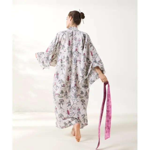 Κιμονό Kentia Ugetsu 15 Beige-Green-Blue-Old Rose 3