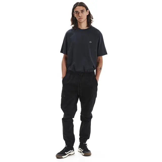 Emerson Elasticated Cuffed Cargo Pants (252.EM42.07-Black) - Μαύρο - M 3