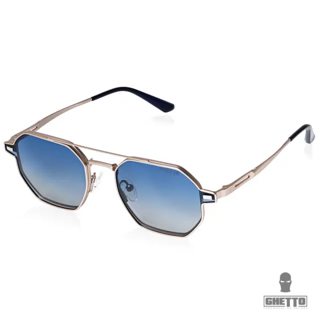 Ghetto Hexagon Sunglasses Polarized + Reading Gold Frame Unisex