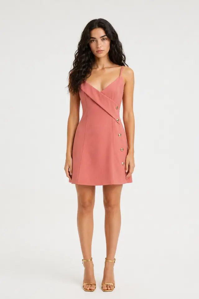Κομψό Φόρεμα με Κουμπιά ANEMONI DRESS - XS