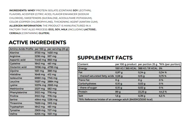 Nanosupps Epic Juice - Whey Protein Isolate Mojito, 875 g 2