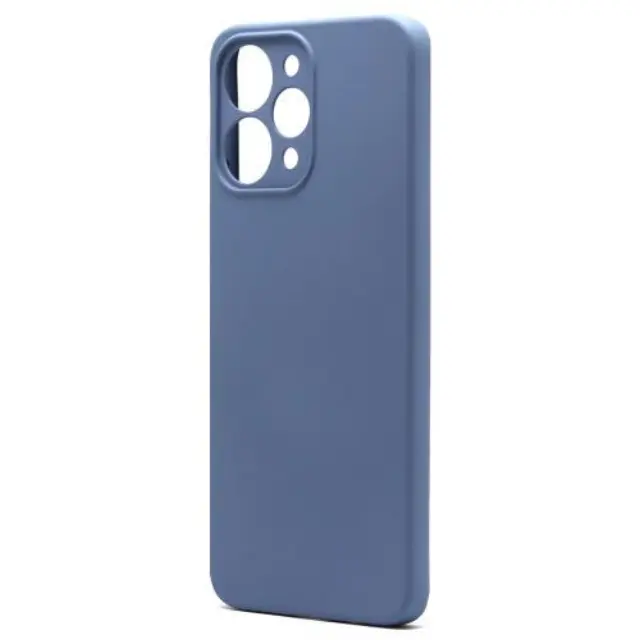 Θήκη Liquid Silicon inos Xiaomi Redmi 12 L-Cover Ματ Γκρι-Μπλε N62621