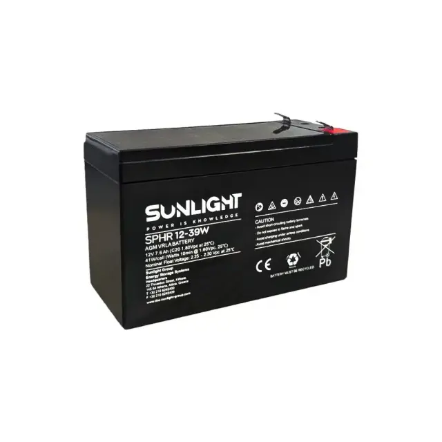 Μπαταρία Μολύβδου VRLA Sunlight SPHR 12V 39W 6.8Ah High Rate