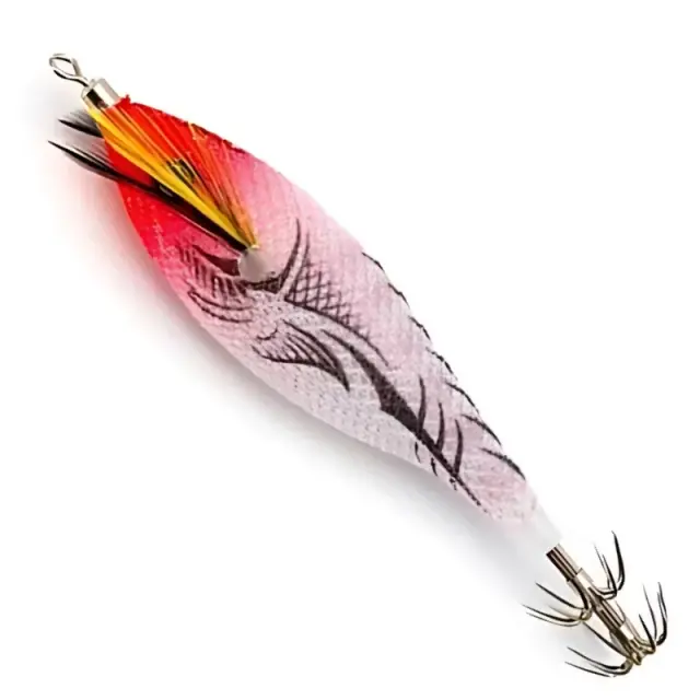 Yokai JLC Fluor Squid Jig – Καλαμαριέρα UV/GLOW με Διπλές Βελόνες BKK White Red