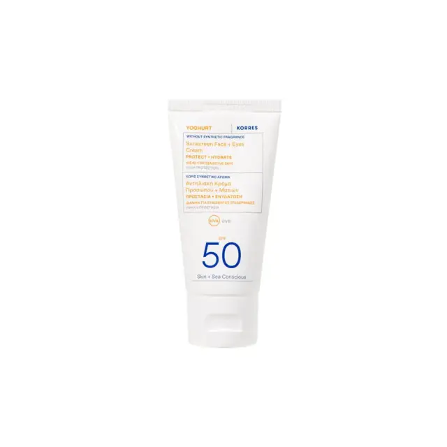 KORRES Yoghurt Sunscreen Face & Eyes Cream SPF50 Αντηλιακή Κρέμα Προσώπου & Ματιών χωρίς άρωμα, 50ml