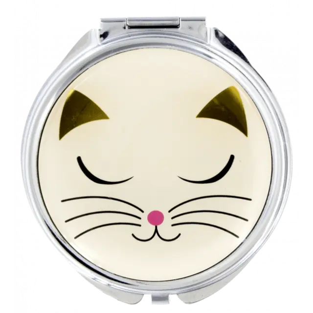 Pylones Καθρεφτάκι Τσέπης / Pocket Mirror: Lady Look (7 σχέδια) White cat