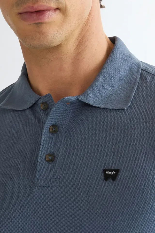 Wrangler Ανδρική Pique Polo Mπλούζα 112386874 – Bering Sea - XXL 3