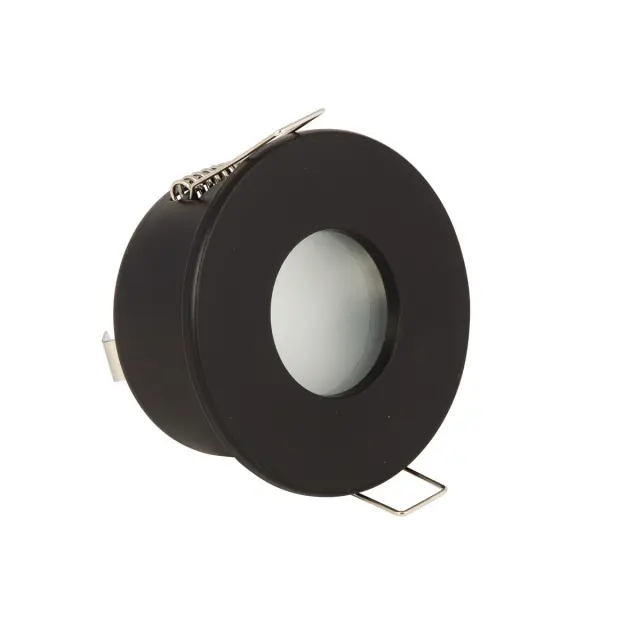 Primo 03034/B Σποτ στρογγυλό σταθερό με γυαλί ματ IP65 ø8.4cm μαύρο