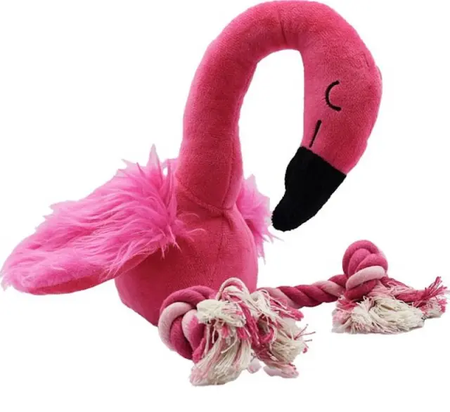 Kowloon Παιχνίδι Σκύλου Flamingo με Σχοινί Ροζ Μονόχρωμο
