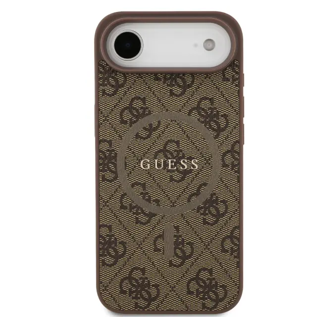 Guess PU Leather 4G Colored Ring MagSafe Case for iPhone Air Brown 3