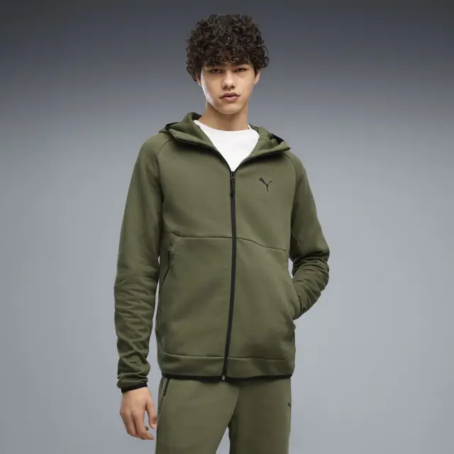 Puma Slim Elevated Full Zip Hoodie (693951-86) - Λαδί