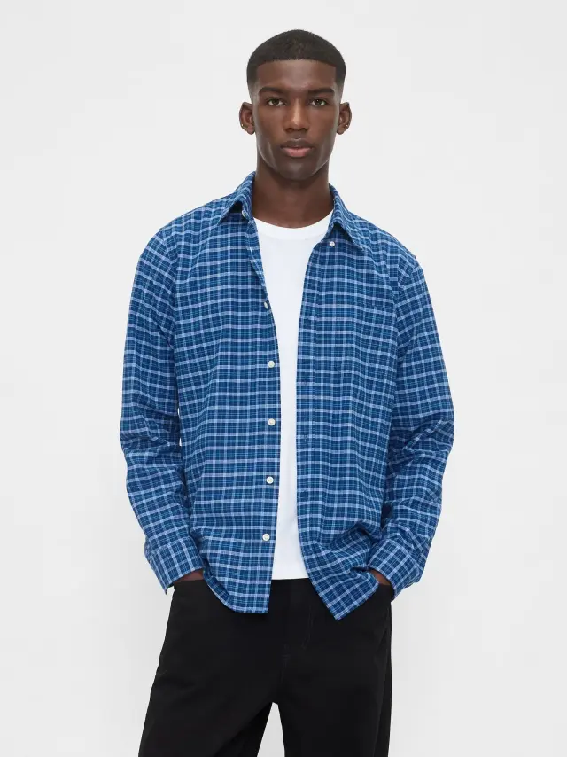 Μπλε Καρό Oxford Πουκάμισο σε Standard Fit blue plaid