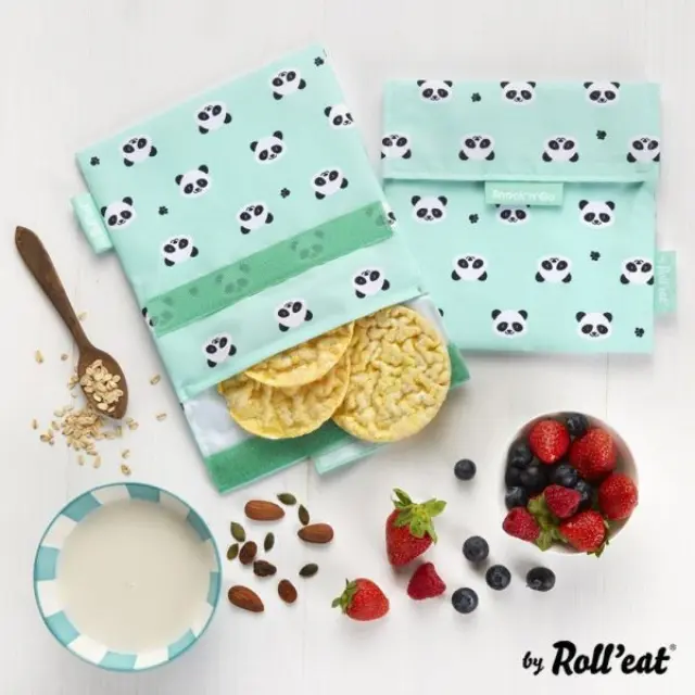 Ecolife Θήκη Φαγητού 18*18*1cm Roll' Eat Snack Bag Animals Panda SG-ANG 2