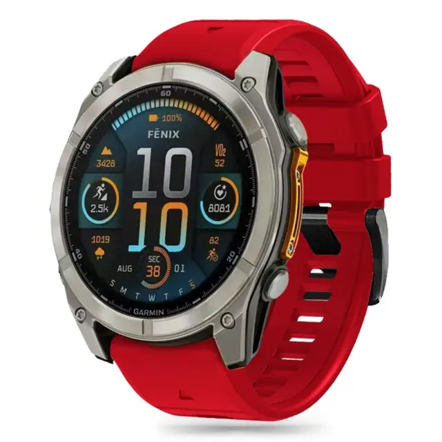 Tech-Protect® Line Λουράκι Σιλικόνης για Garmin Fenix 5/6/6 Pro/7/8/9 (47mm)-Red