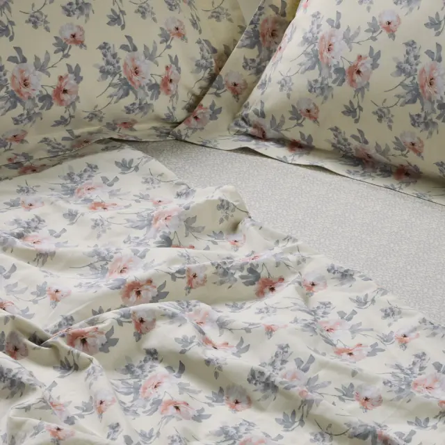 Σετ Σεντόνια 170x200+35 Υπέρδιπλα Casual Das Home 5442 Grey-Ivory Με Λάστιχο 2