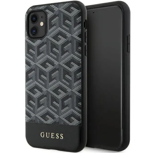 Guess GCube Stripes Back Cover Σιλικόνης Μαύρο (iPhone 11)