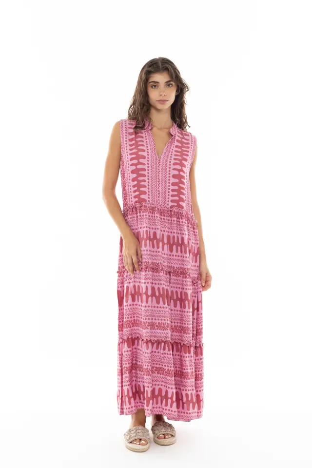 B341 - Dusty Pink - BEACHWEAR EMBROIDERY DOT