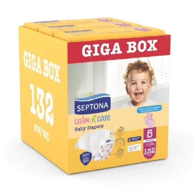 Septona Calm N' Care Πάνες Giga Box Junior No5 (11-16Kg) 132τεμ (3*44τεμ)