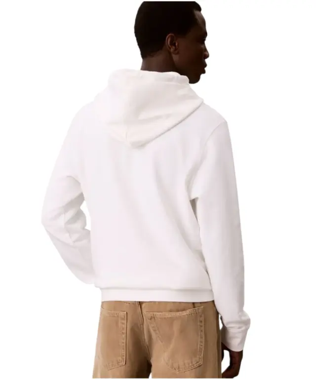 Calvin Klein - Ανδρική Μακρυμάνικη Φούτερ French Terry Woven Label Hoodie LV04RG269G-YAF Λευκό - 2XL 3