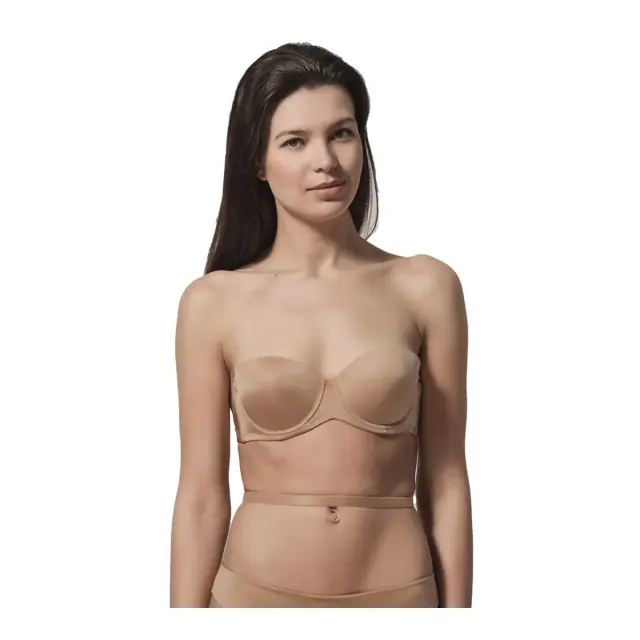 Luna Γυναικείο Σουτιέν Secret Strapless Πολυμορφικό, Χρώμα Μπεζ