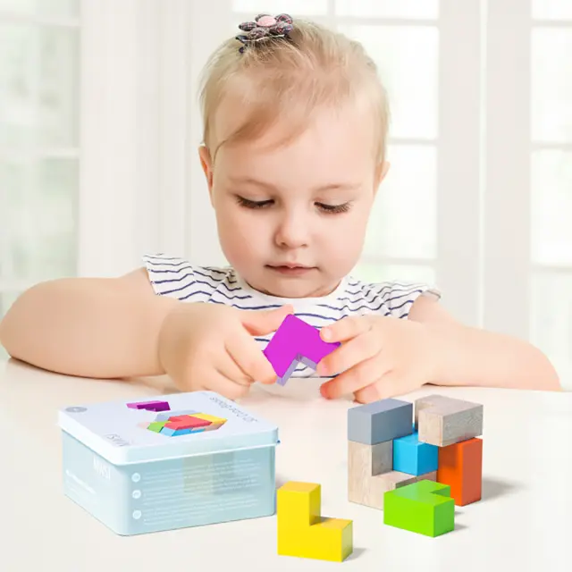 iwood mini Πολύχρωμος Κύβος / Wooden Game: 3D Cube Blocks 2